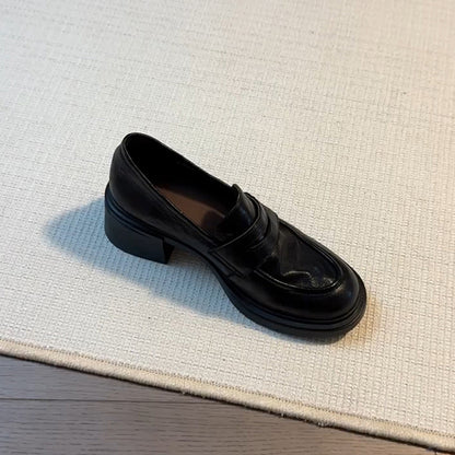 Damen Loafers Moderner Blockabsatz Elegante Schuhe