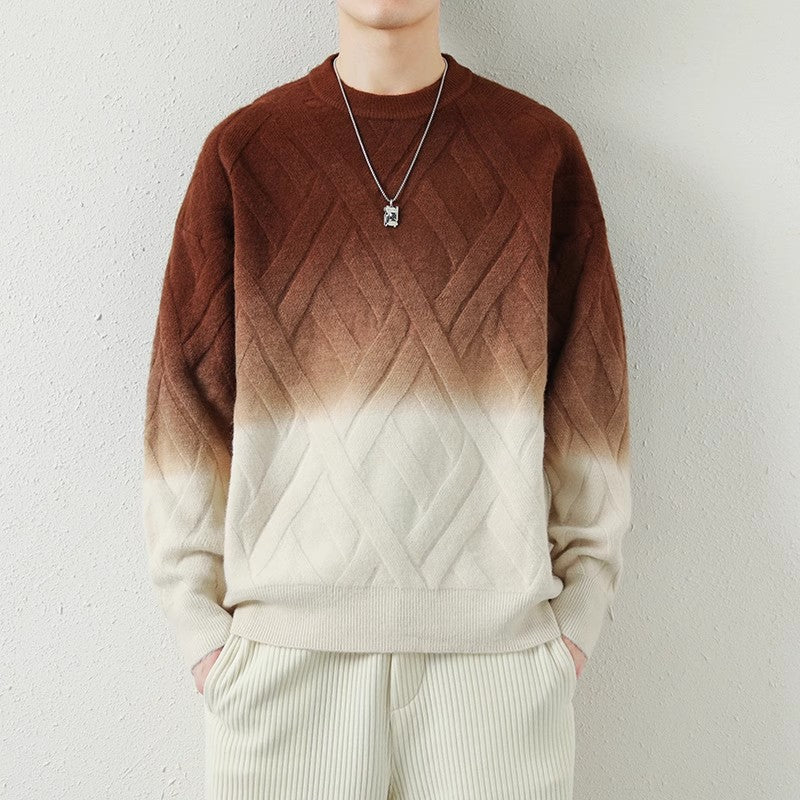 Herren Strickpullover Gemustert Farbverlauf Modern