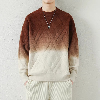 Herren Strickpullover Gemustert Farbverlauf Modern