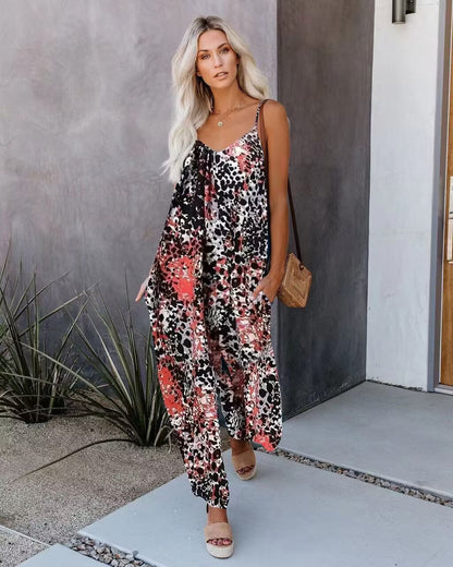 Damen Maxijumpsuit Leicht Tie-Dye Sommer