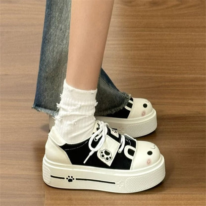Damen Sneaker Plattform Tiermotiv Bequem