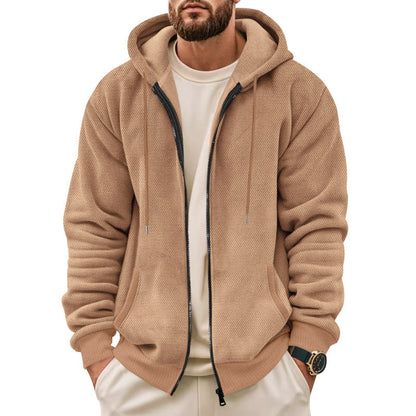 Herren Fleecejacke Kapuzenjacke Reißverschluss atmungsaktiv