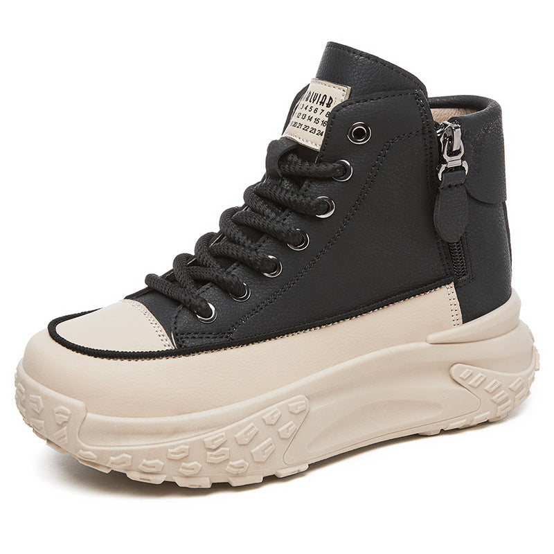 Damen Sneaker Hochformat Reißverschluss Schuhe Frauen