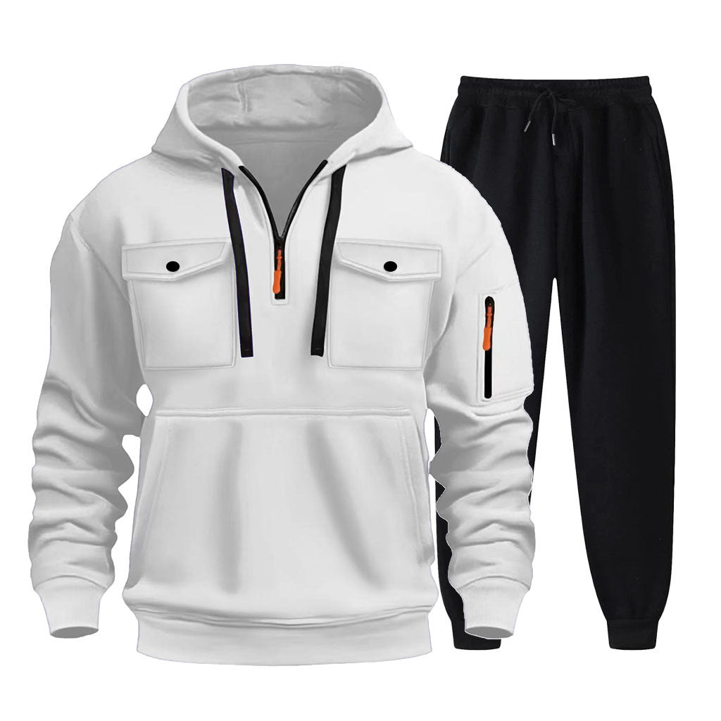Herren Sportanzug Hoodie Jogginghose Set GrauSportlich
