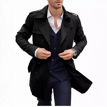 Eleganter Herren Trenchcoat Klassisch mit Taschen