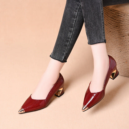 Damen Pumps Hochhackig Geometrischer Absatz Elegant