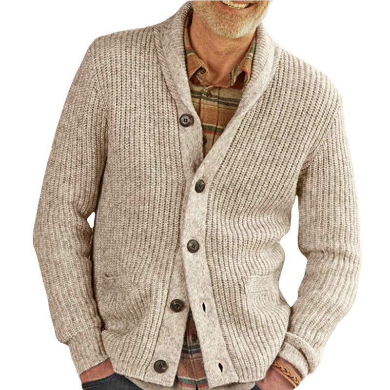Herren Strickjacke Klassisch Bequem Zopfmuster