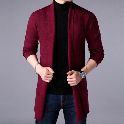 Herren Strickjacke Offener Schnitt Mit Taschen Casual
