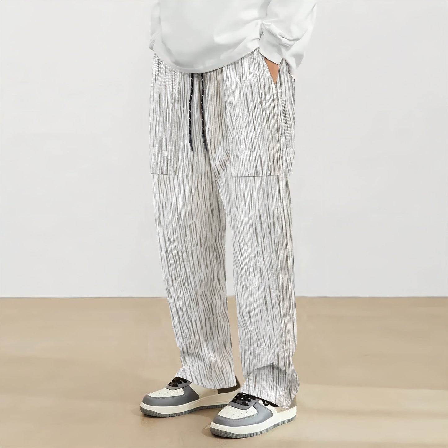 Herren Freizeithose Modern Streifenmuster Trendig