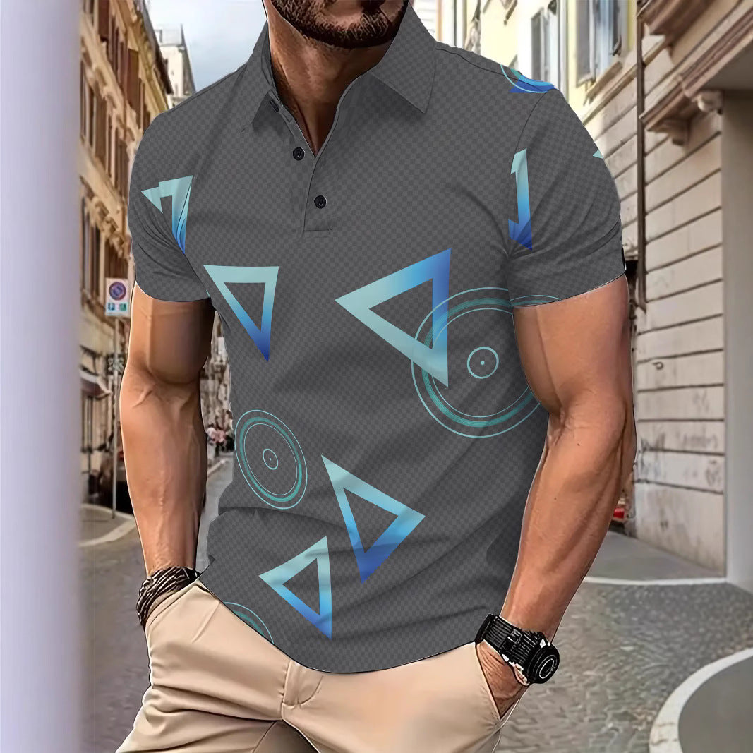Herren Poloshirt Modern Geometrisches Design Trendy - BerlinGlamour