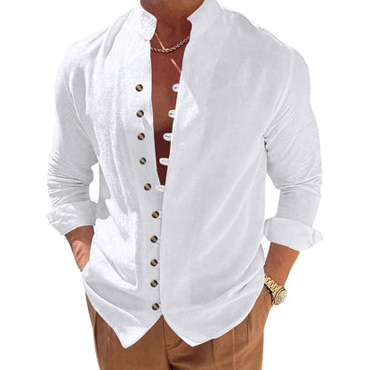 Herren Hemd Modern Stehkragen Slim Fit Designer