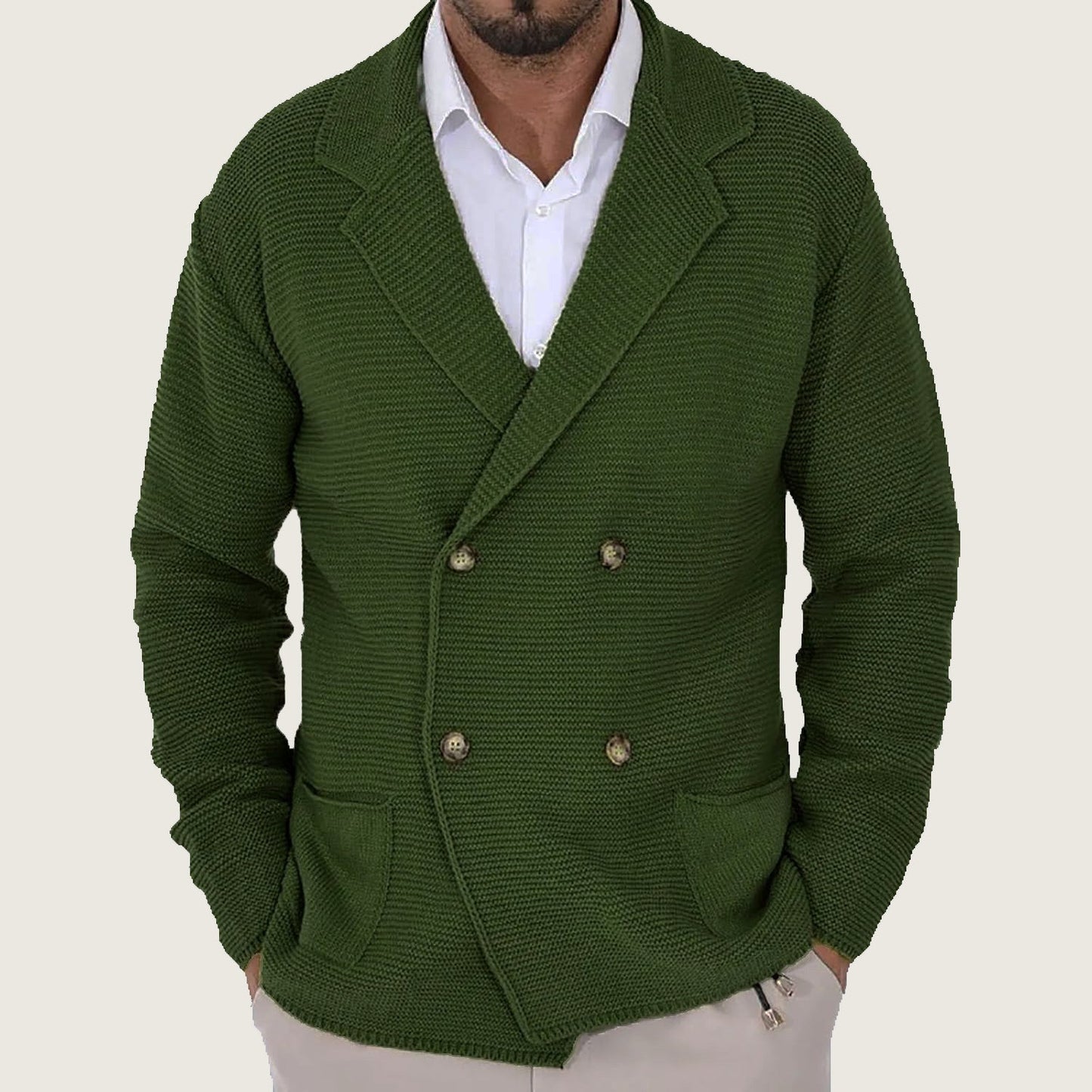 Herren Strickjacke Mit Schalkragen Modern Knöpfe