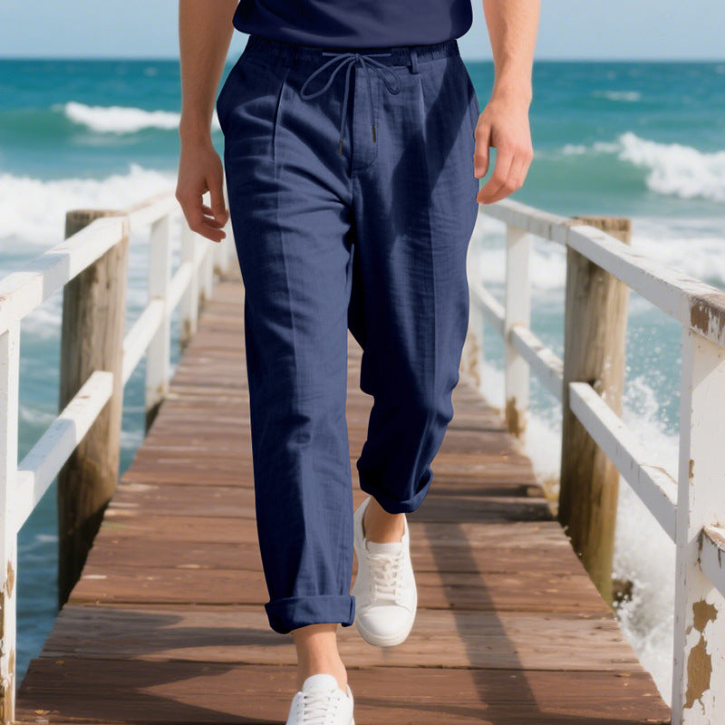 Herren Strandhose Leicht Atmungsaktiv mit Kordelzug und Seitentaschen