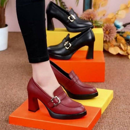 Damen Pumps Hochhackig mit Schnalle Elegant