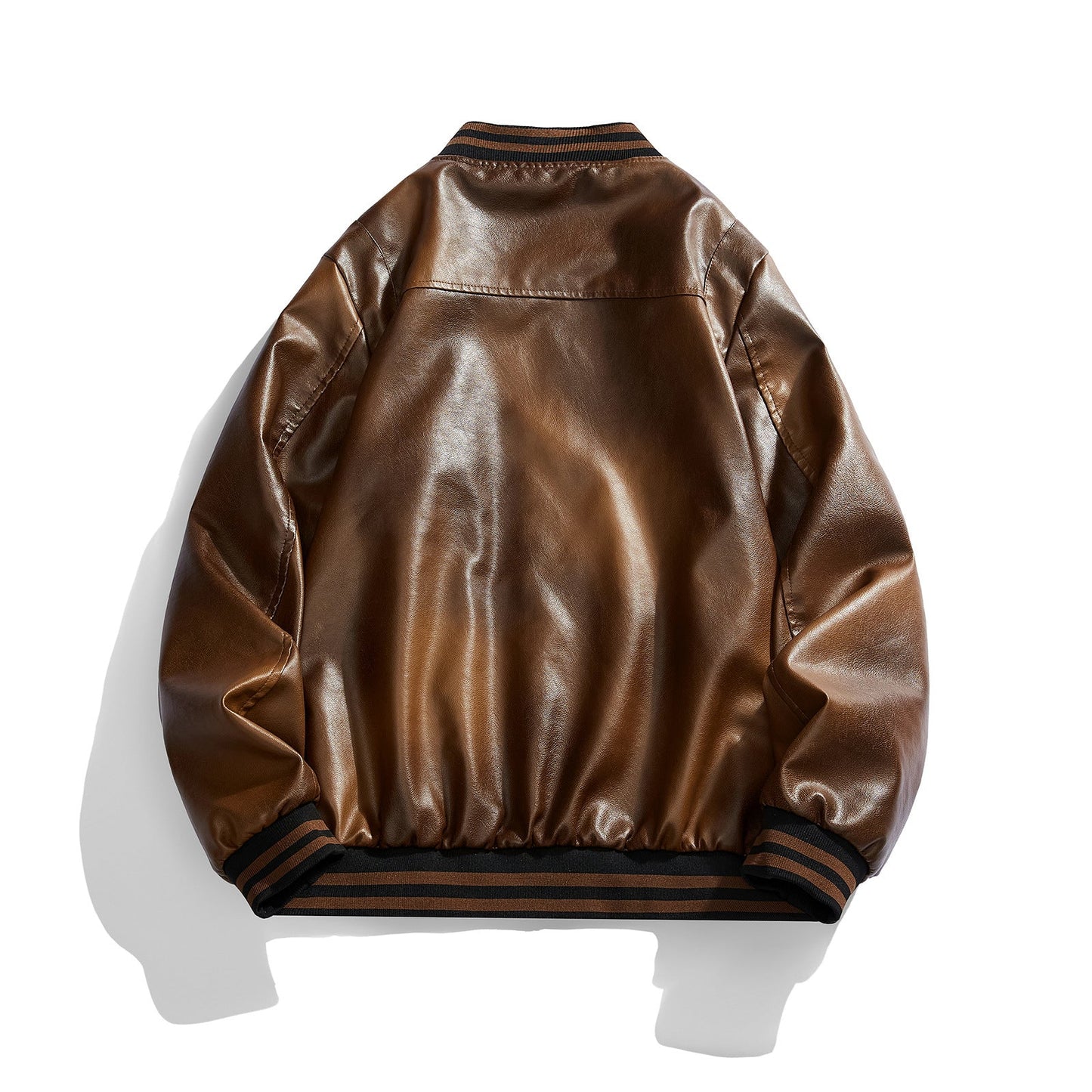 Lederjacke Herren Klassisch Elastisch Rippbündchen