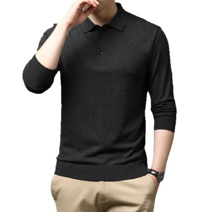 Eleganter Herren Strickpullover Polokragen Modern