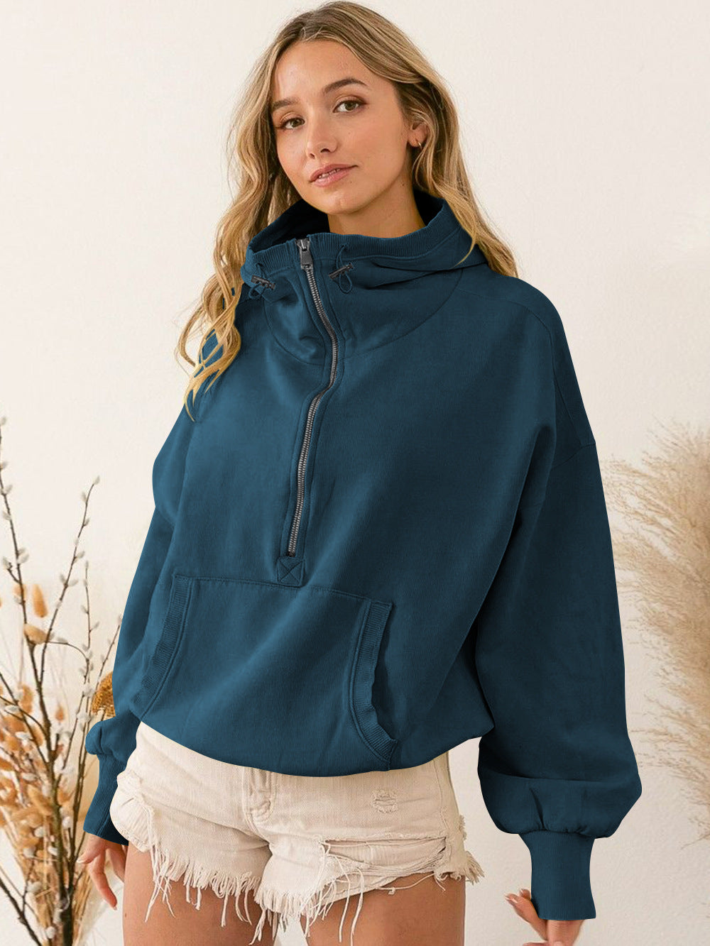 Damen Sportpullover Kapuzenpulli Funktionsjacke Mit Taschen