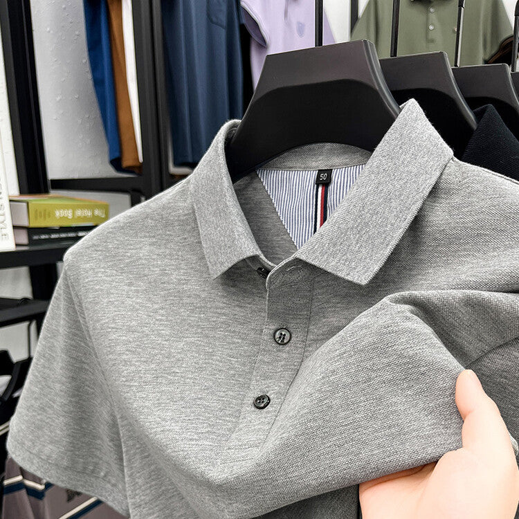 Herren Polohemd Kurzarm Elegantes Piqué-Hemd Mit Knöpfen - BerlinGlamour