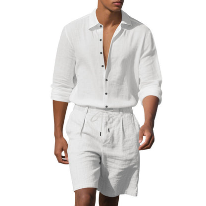 Leinenhemd Herren Sommer Leicht Modisch