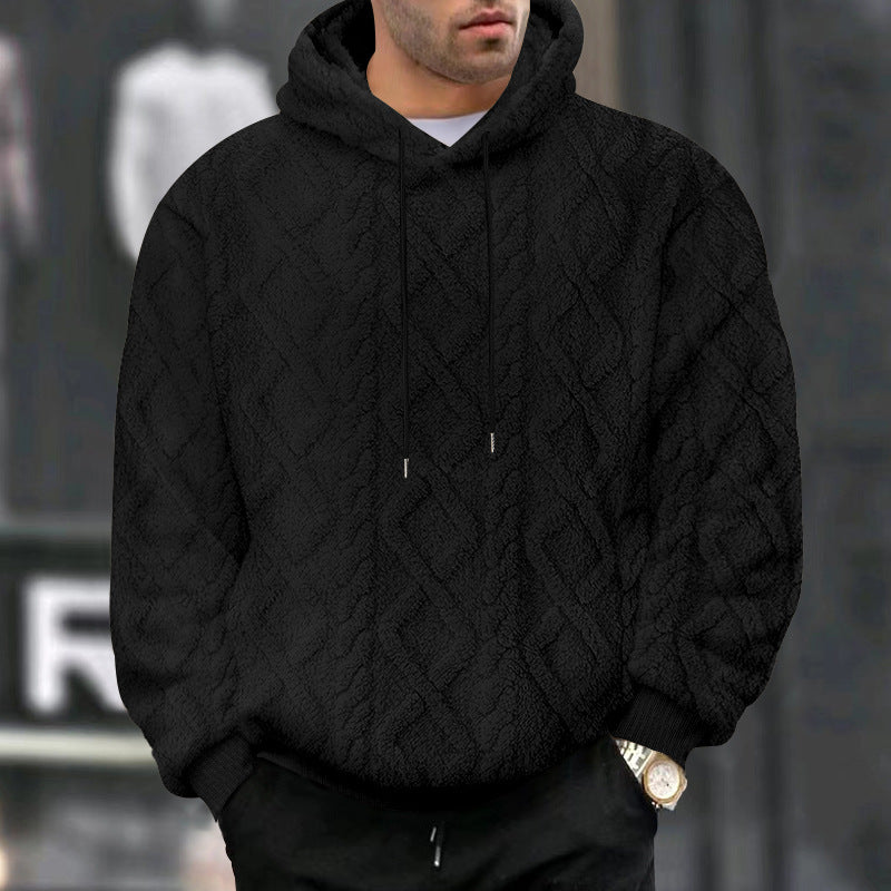 Kuscheliger Herren Kapuzenpullover Struktur Optik Modern