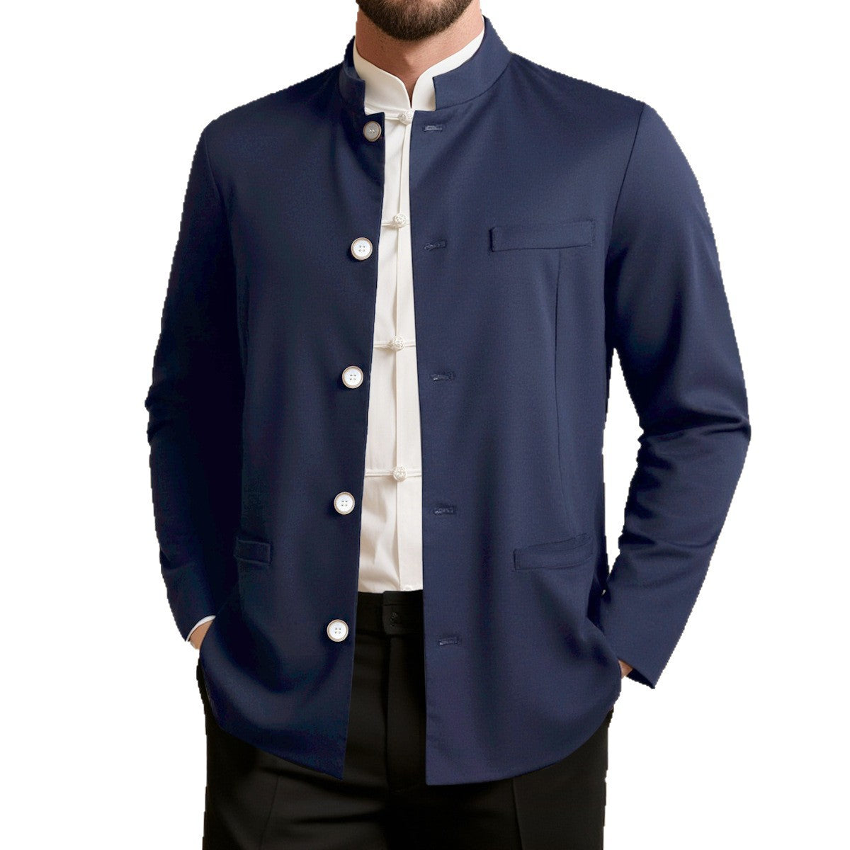 Herren Designerjacke Elegant Leder Modern