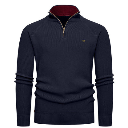 Herren Strickpullover Modern Stehkragen Reißverschluss Qualität