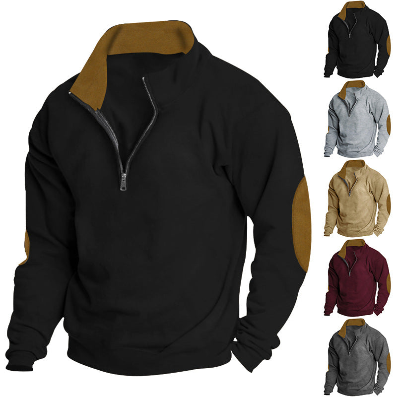 Herren Pullover Sportlich Reißverschluss Halsöffnung