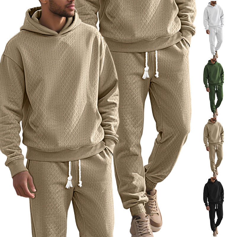 Herren Hoodie Anzug Bequem Elegant Waffelstruktur