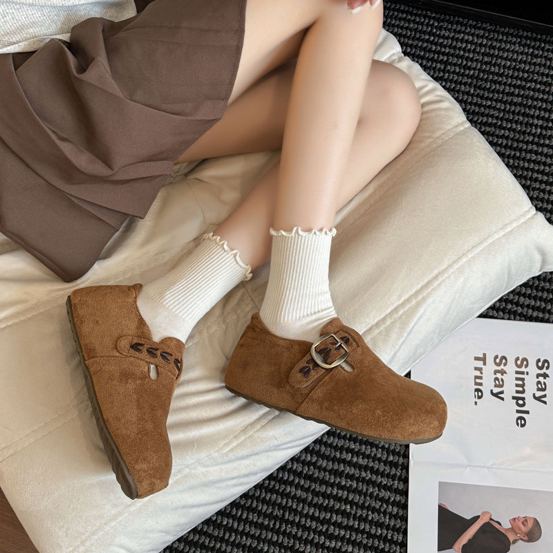 Damen Clogs Bequem Kunstleder Modisch Schnalle