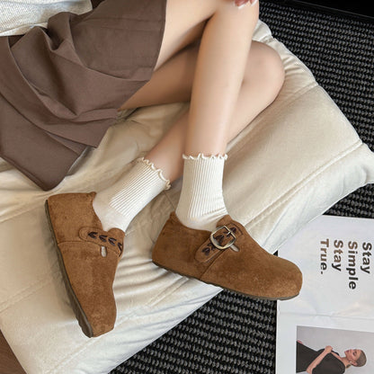 Damen Clogs Bequem Kunstleder Modisch Schnalle