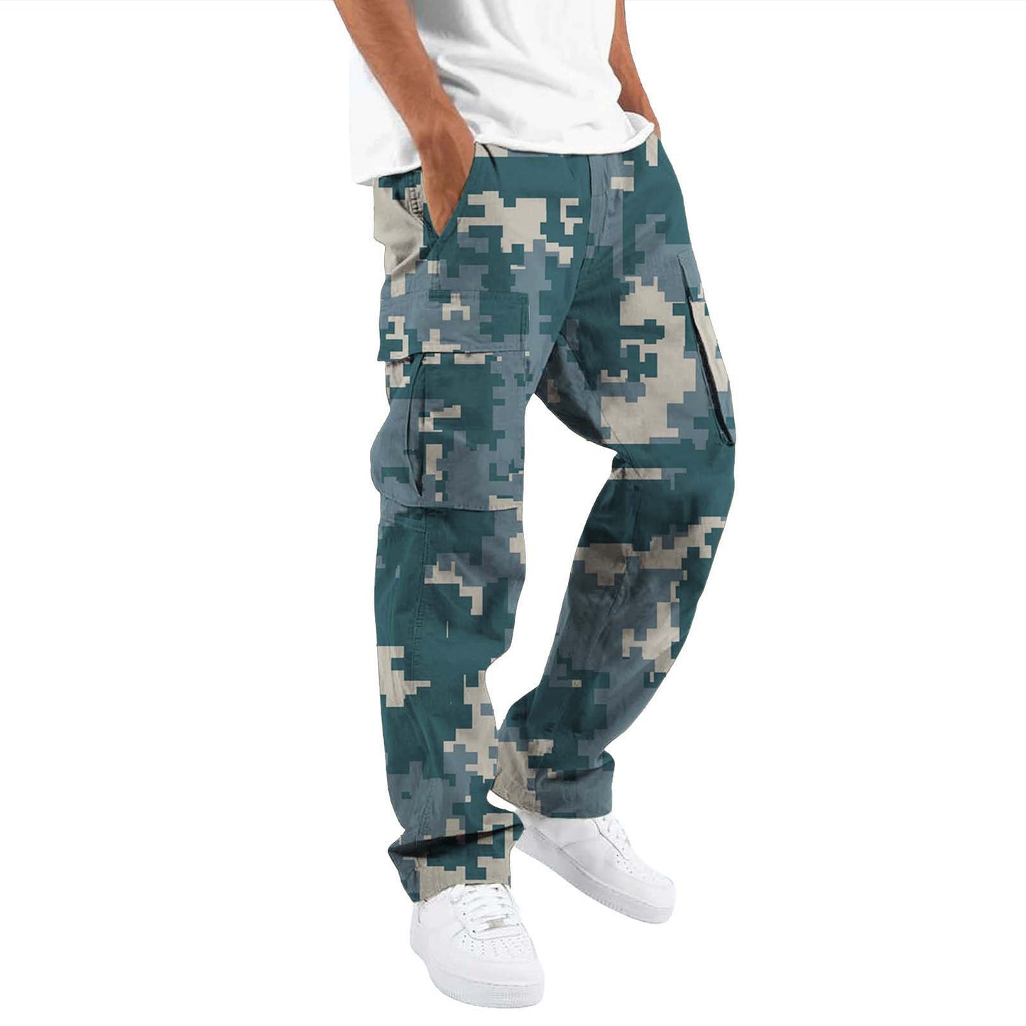 Herren Cargo-Hose Camouflage Vieltaschig Praktisch