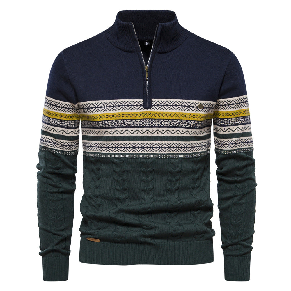Herren Pullover Modern Zipper Farbenfroh Trendy
