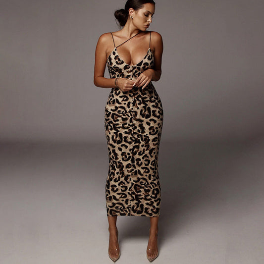Figurbetontes Damenkleid Leopardenmuster Glamour Kleid - BerlinGlamour