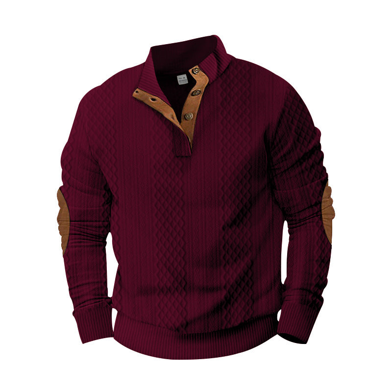 Strickpullover Herren Modern mit Knopfdesign und Struktur