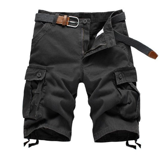 Herren Cargo Shorts Bequem mit Taschen und Verstellgürtel