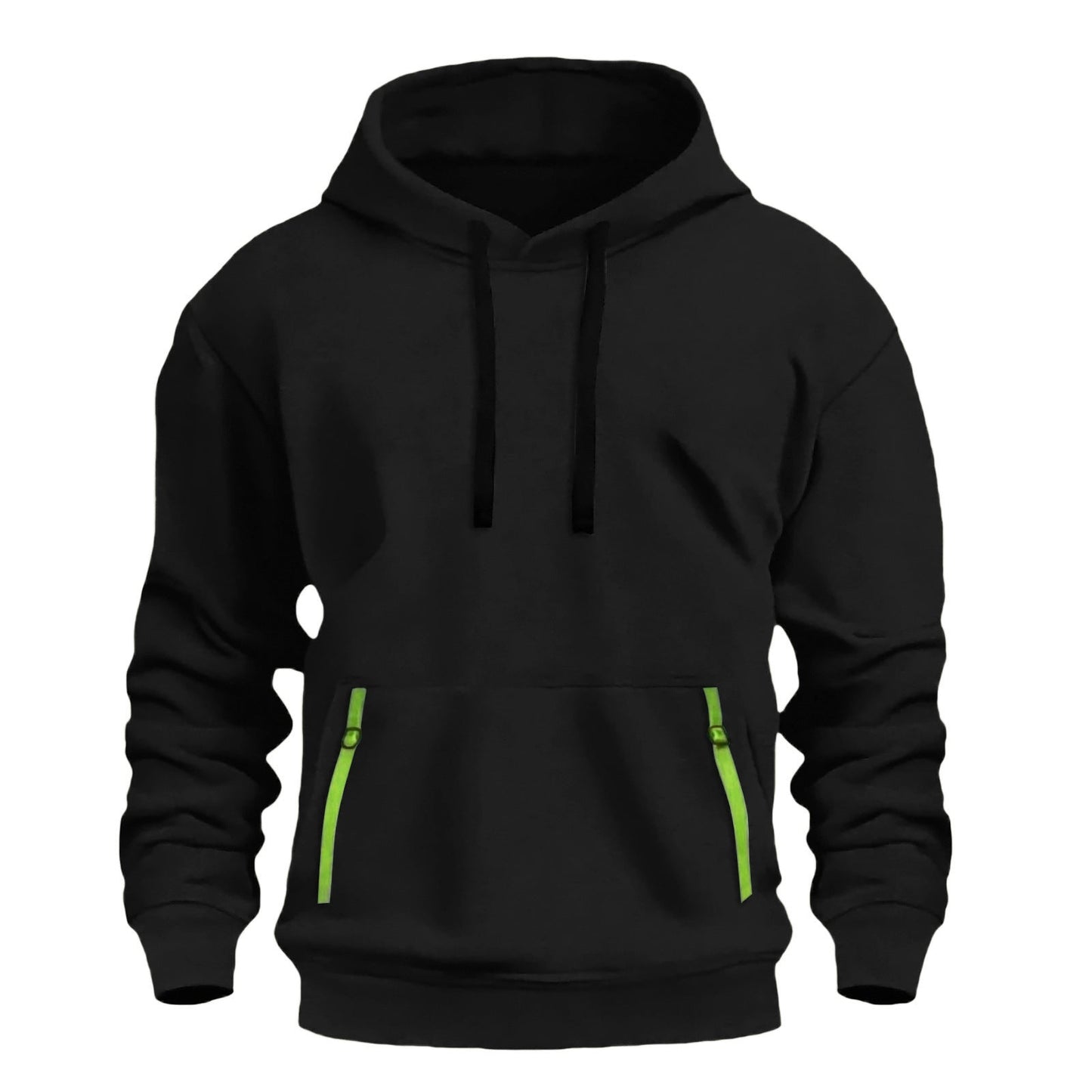 Herren Kapuzenpullover Warm mit Reißverschlusstaschen Modern