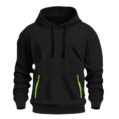 Herren Kapuzenpullover Warm mit Reißverschlusstaschen Modern