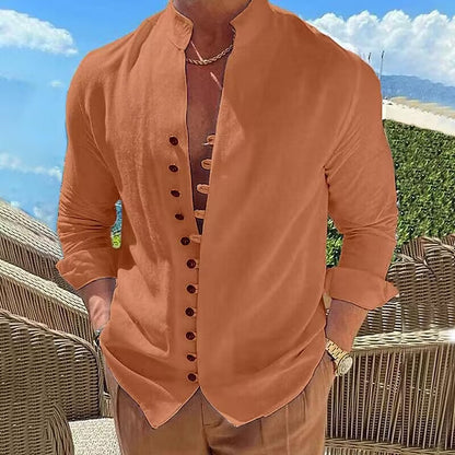 Herren Langarmhemd Modern mit Knöpfen Elegant