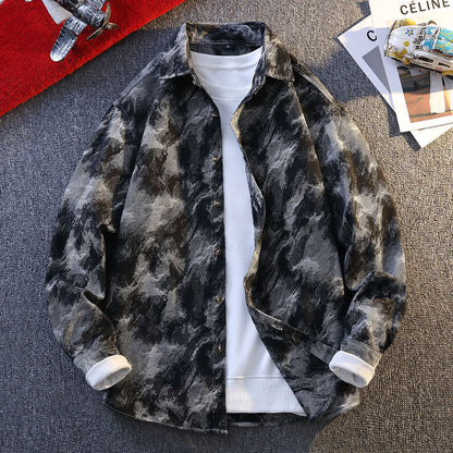 Herren Denim-Jacke Camouflage Modern Lässig
