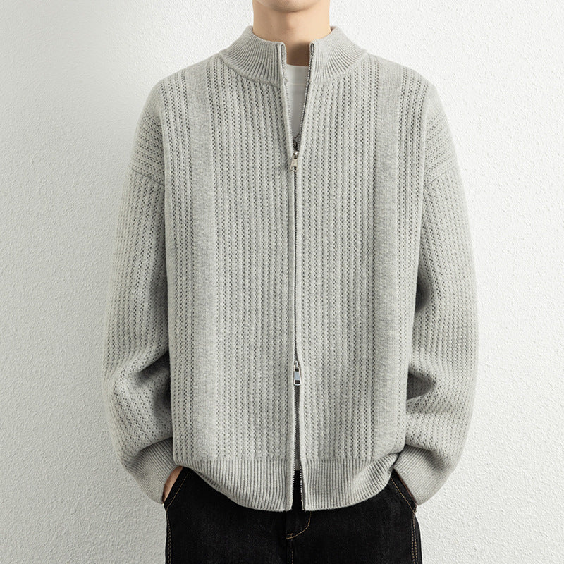 Herren Strickjacke Modern Zipper Oberflächenstruktur