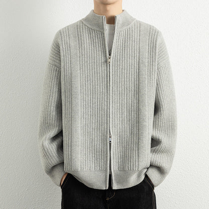 Herren Strickjacke Modern Zipper Oberflächenstruktur
