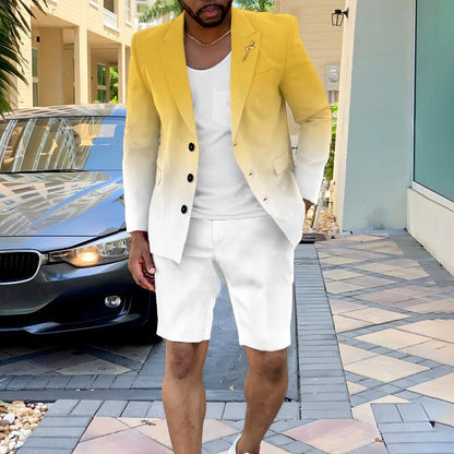 Herren Blazer Stylisch Modern mit Shorts Slim Fit