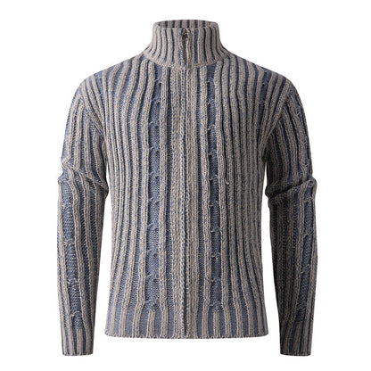 Herren Strickjacke Modern mit Reißverschluss und Muster