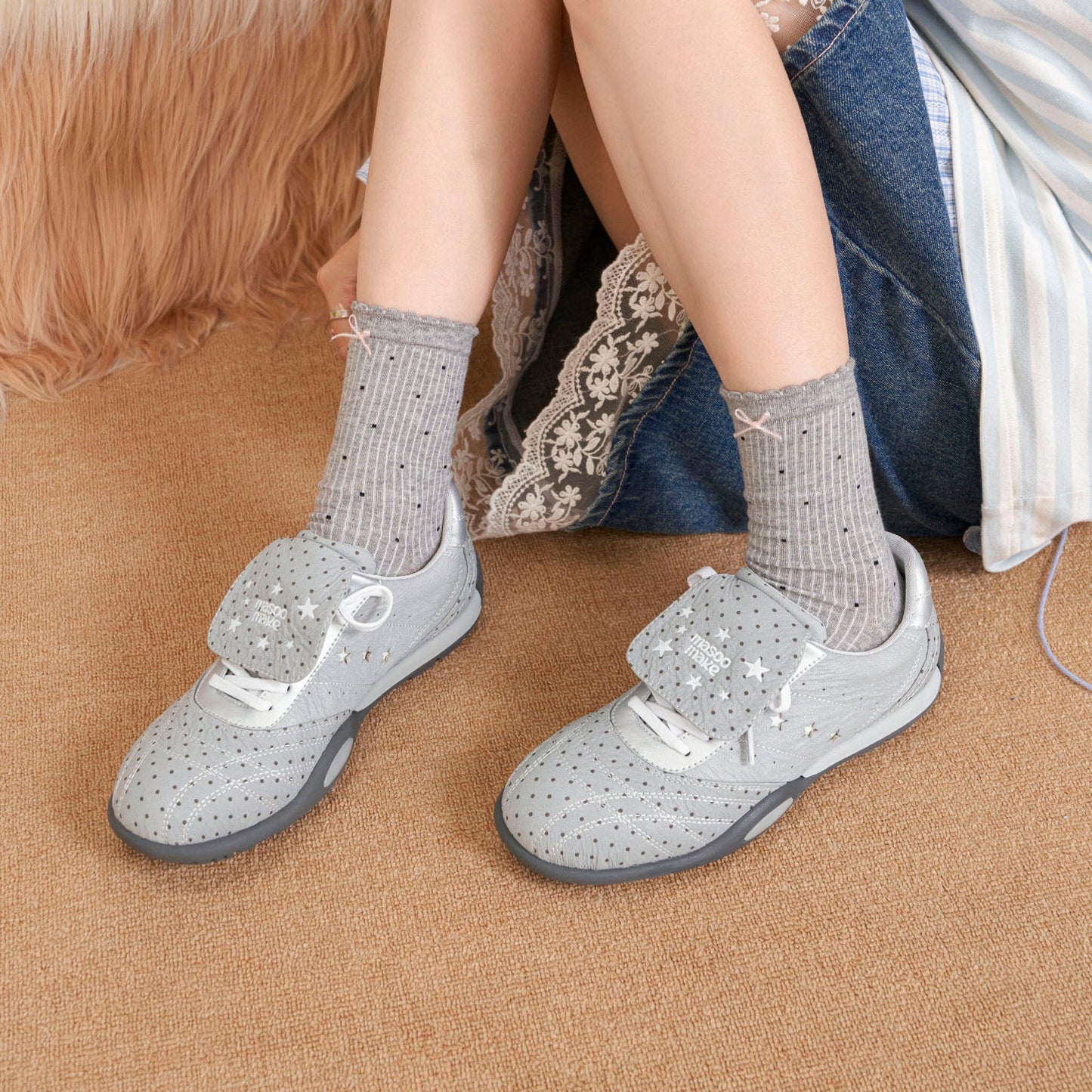 Damen Sneaker Bequem Klettverschluss Atmungsaktiv