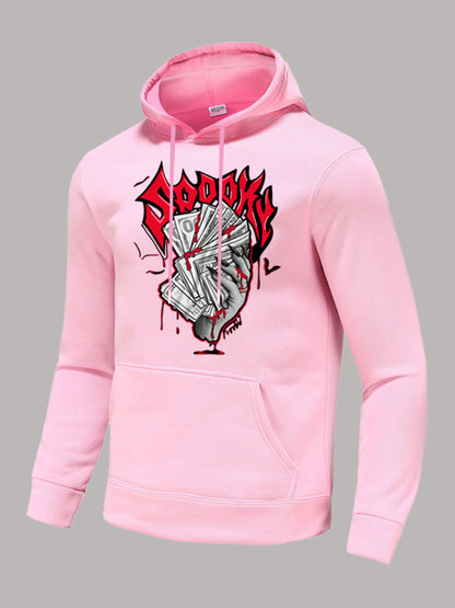 Herren Hoodie Grafitdruck Bequem Kängurutasche Streetwear