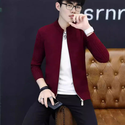 Herren Strickjacke Modern Reißverschluss Elegantes Design
