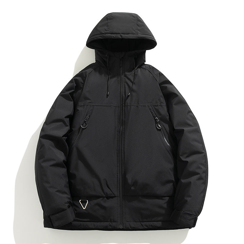 Herren Winterjacke Isoliert Wärme Outdoor Schwarz