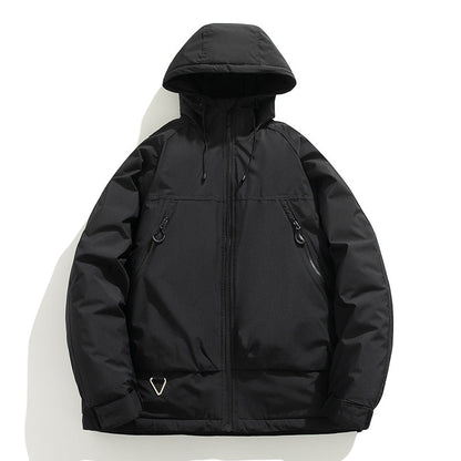Herren Winterjacke Isoliert Wärme Outdoor Schwarz