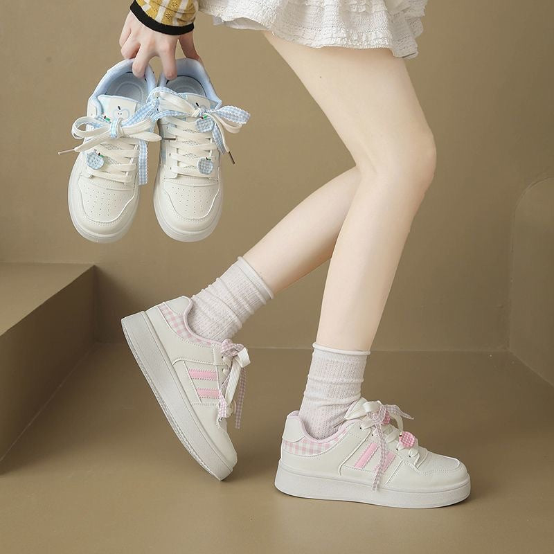 Damen Sneaker kariert atmungsaktiv Komfort Schuhe