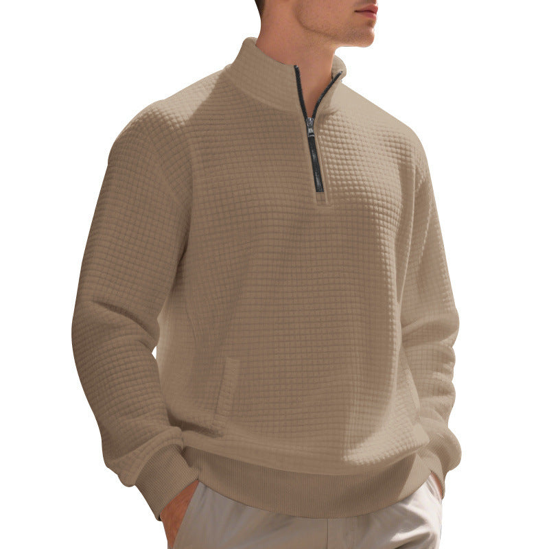 Sportlicher Herren Pullover Reißverschluss Strukturiert